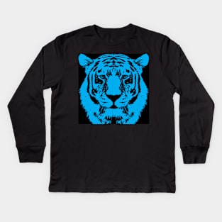 Blue Tiger Kids Long Sleeve T-Shirt